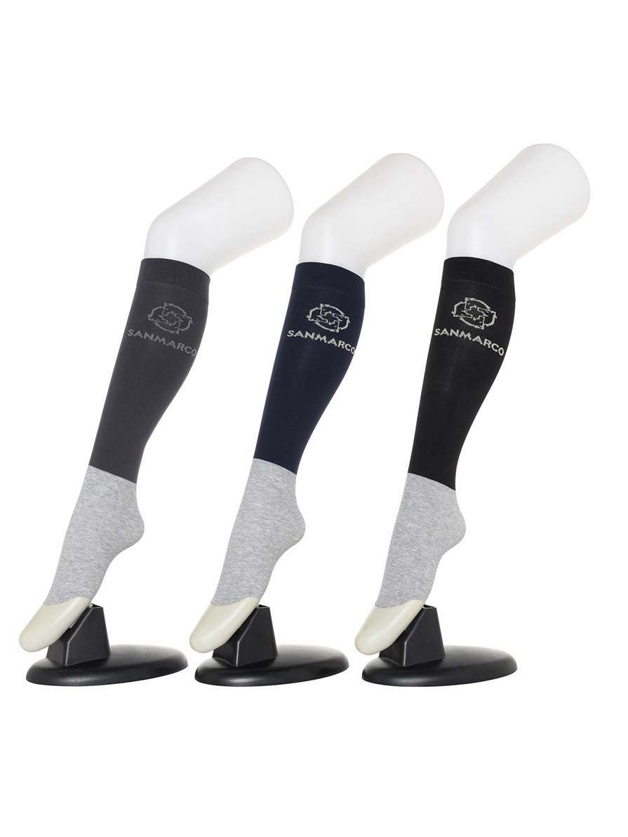 FONDI-3XB SET #5/D.Gray,Navy,Black WOMEN'S ALL-SEASON RIDING SOCKS 3 PACK BUNDLE 