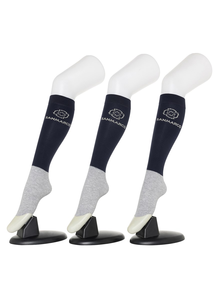 FONDI-3XB SET #6/Navy,Navy,Navy WOMEN'S ALL-SEASON RIDING SOCKS 3 PACK BUNDLE 