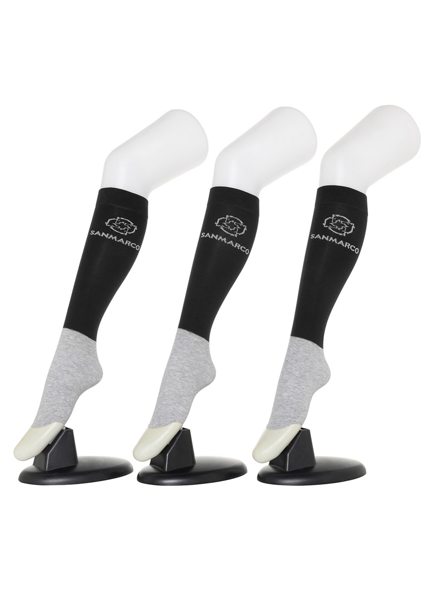 FONDI-3XB SET #7/Black,Black,Black WOMEN'S ALL-SEASON RIDING SOCKS 3 PACK BUNDLE 