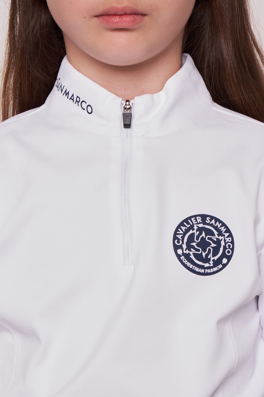 POLO DA CONCORSO RAGAZZA M/L   -   KIDS GIRL   WHITE/NAVY