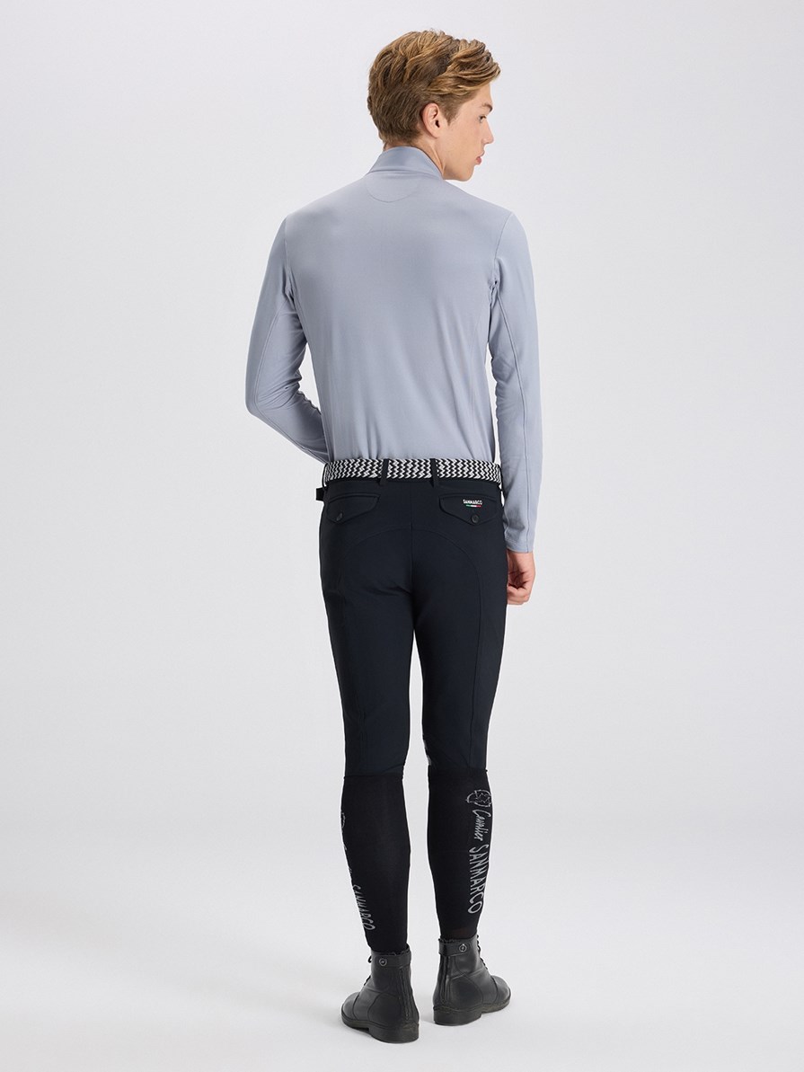 HELSINKI LIGHT GRAY MAGLIETTA MANICA LUNGA  UOMO QUARTER ZIP