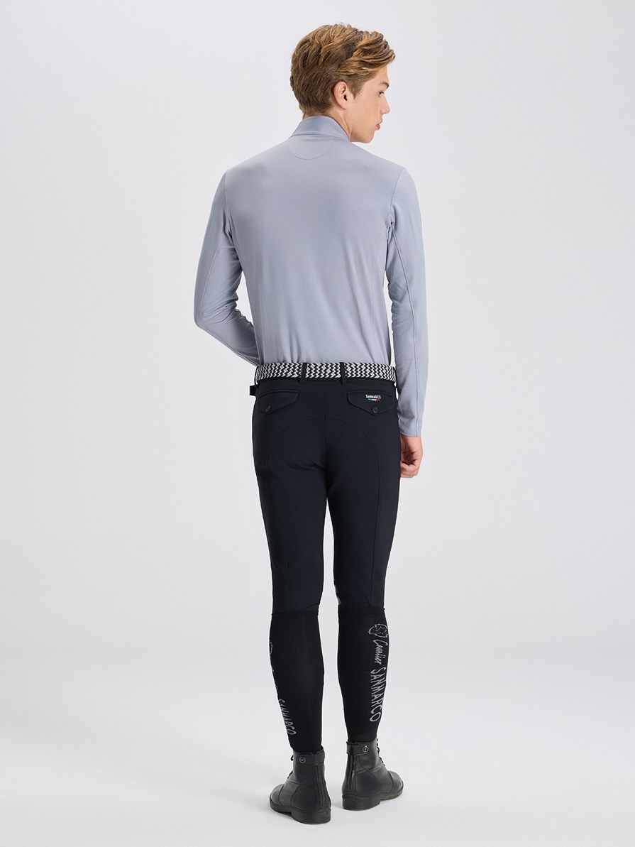 HELSINKI LIGHT GRAY MEN'S LONG SLEEVE BASE LAYER QUARTER ZIP 