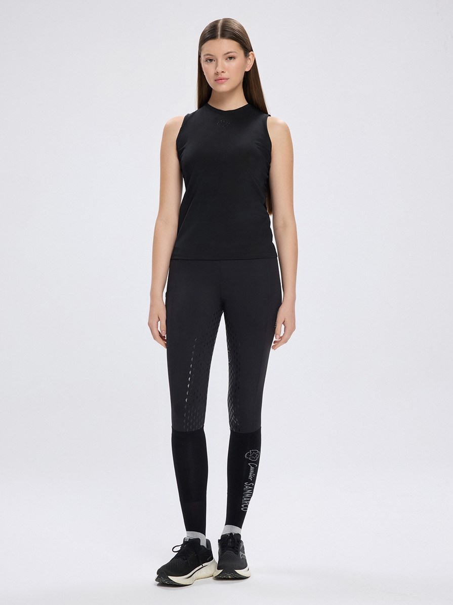 IBIZA BLACK T-SHIRT DONNA SENZA MANICHE 