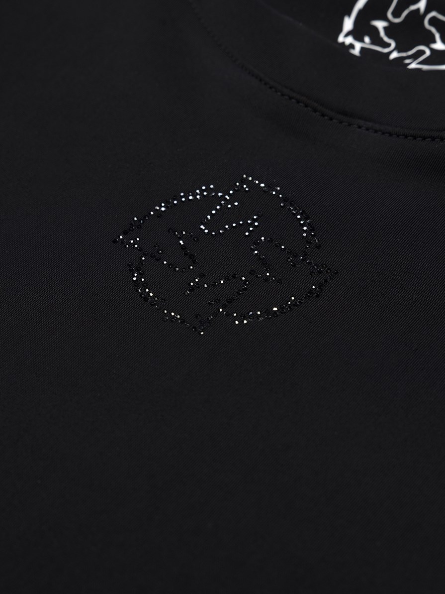 IBIZA BLACK T-SHIRT DONNA SENZA MANICHE 