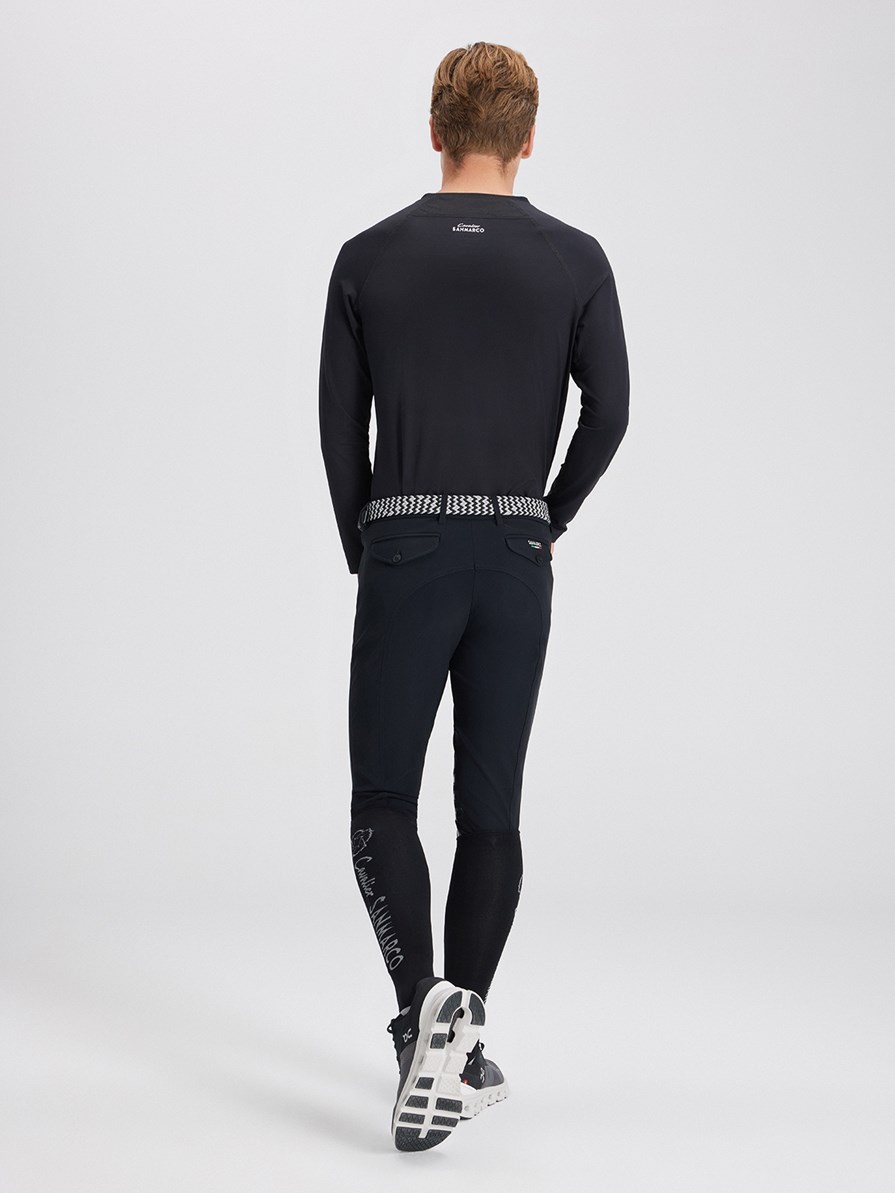 LEONARDO BLACK MEN'S KNEE GRIP PRO BREECHES 
