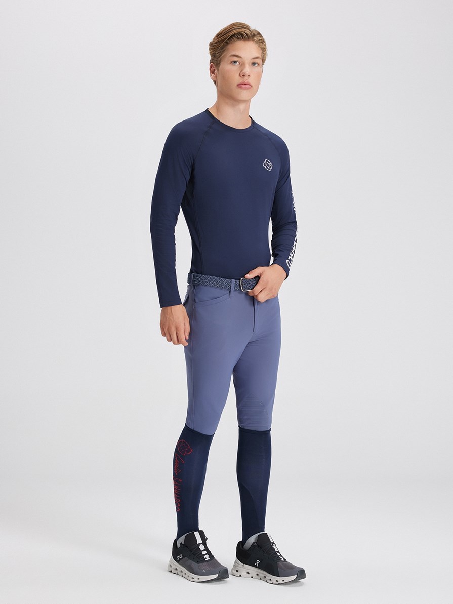 LEONARDO STORM BLUE MEN'S KNEE GRIP PRO BREECHES 