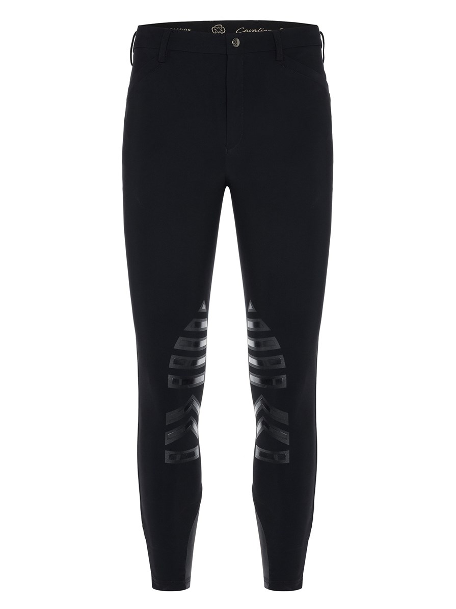 LEONARDO-W BLACK MEN'S KNEE GRIP PRO WINTER BREECHES