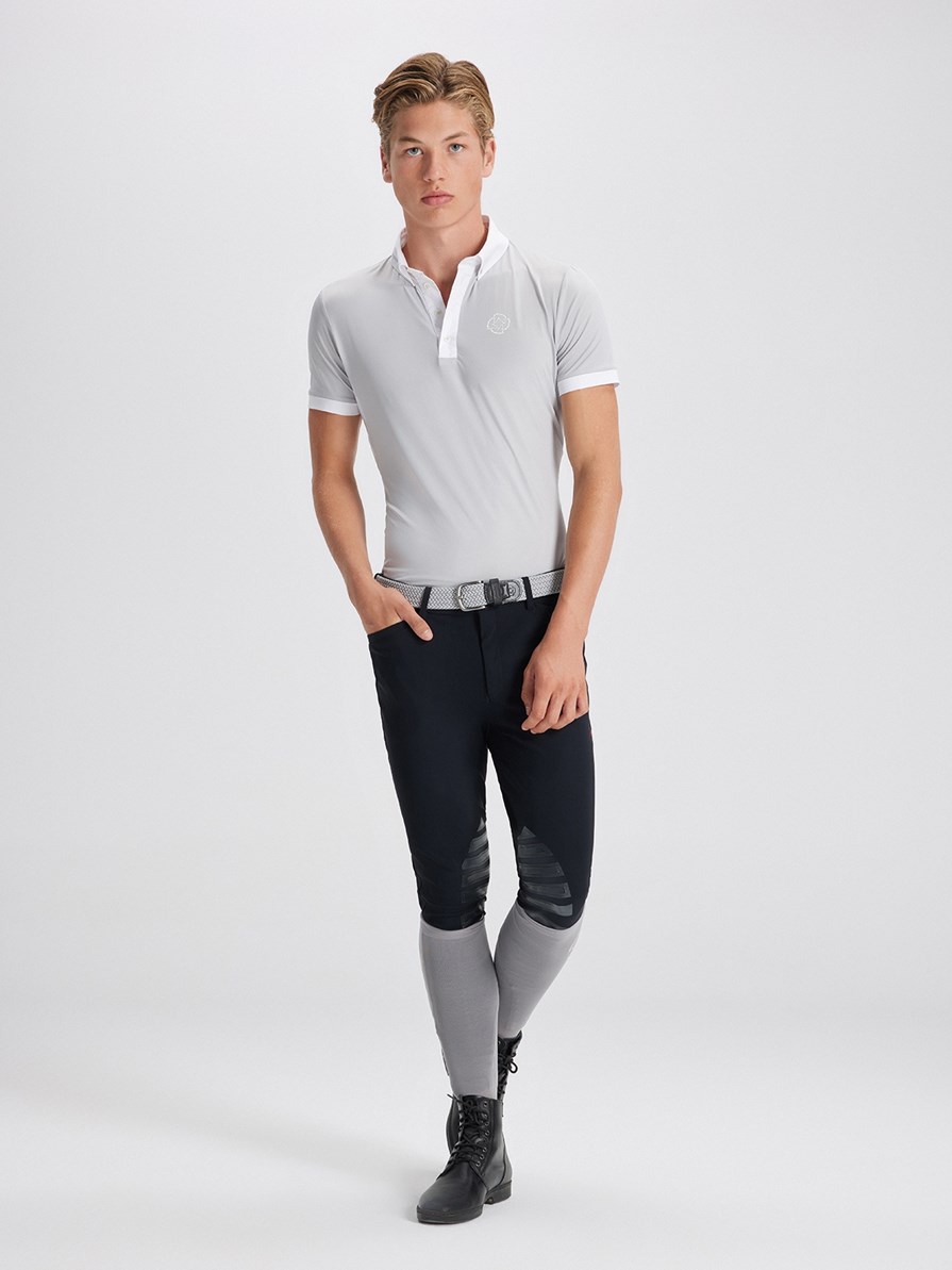 LEONARDO-W BLACK MEN'S KNEE GRIP PRO WINTER BREECHES