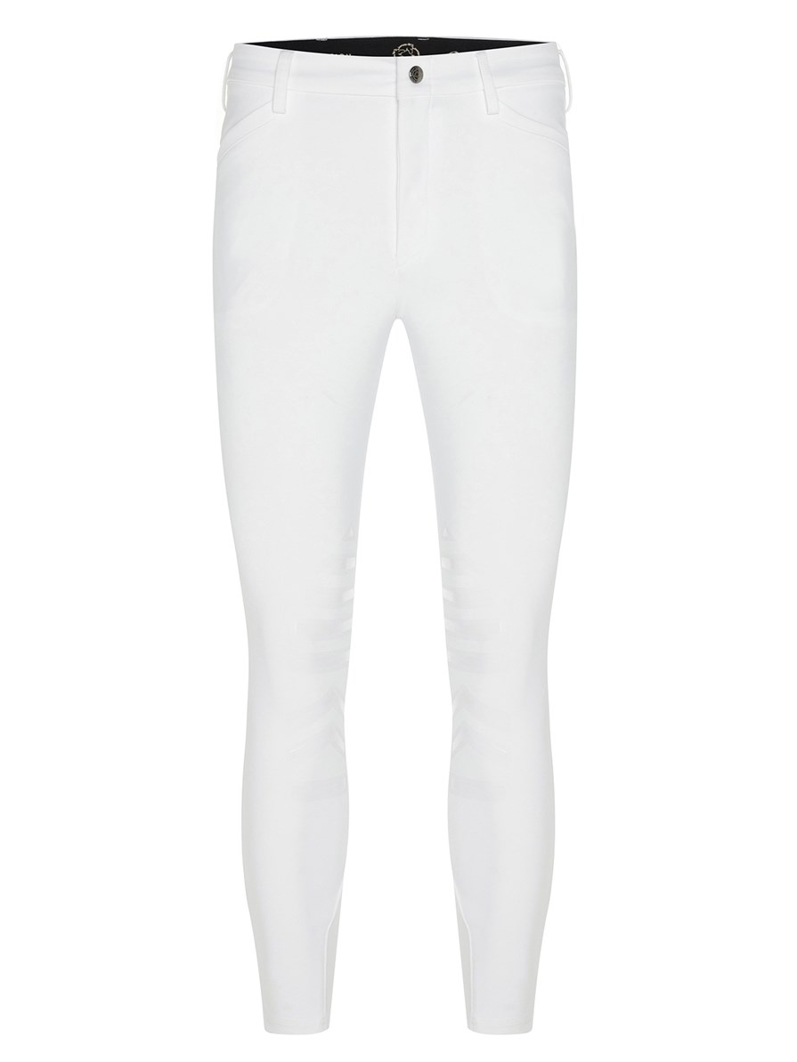 LEONARDO-W WHITE MEN'S KNEE GRIP PRO WINTER BREECHES