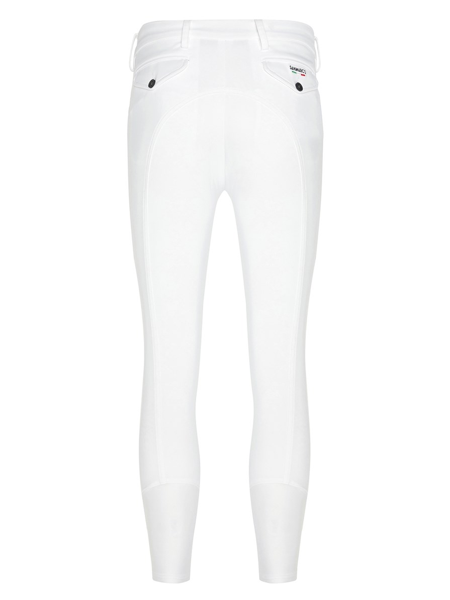 LEONARDO-W WHITE MEN'S KNEE GRIP PRO WINTER BREECHES