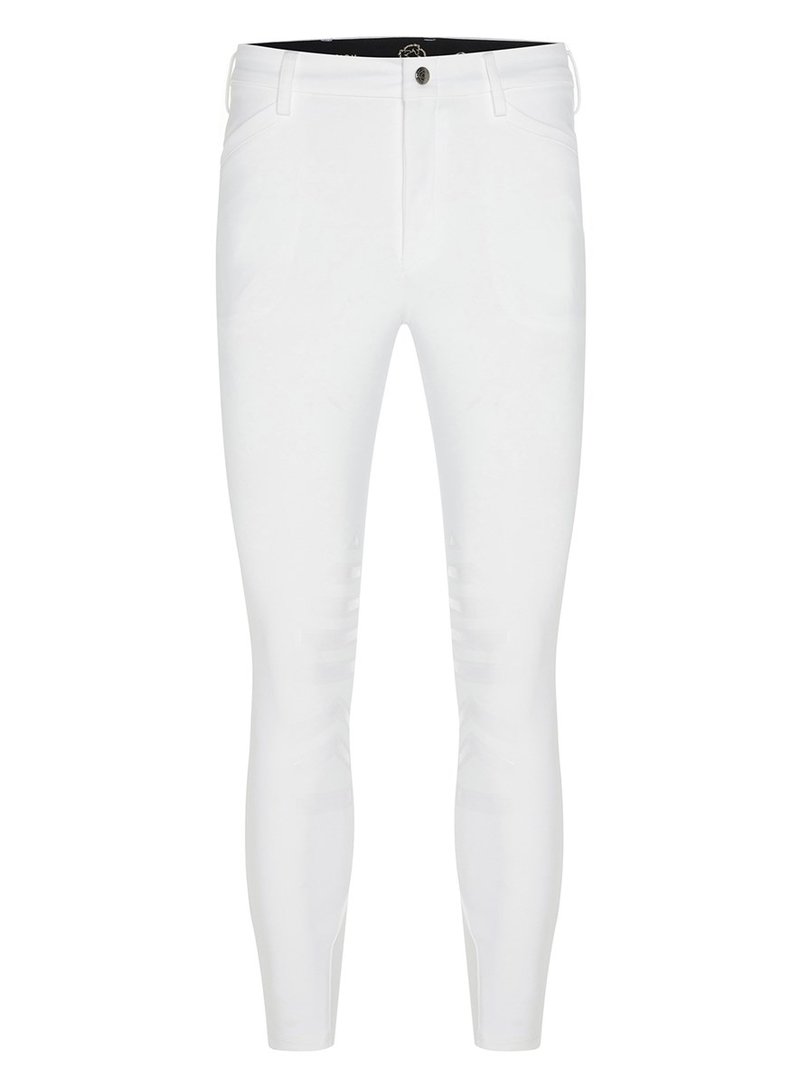 LEONARDO-W WHITE MEN'S KNEE GRIP PRO WINTER BREECHES 