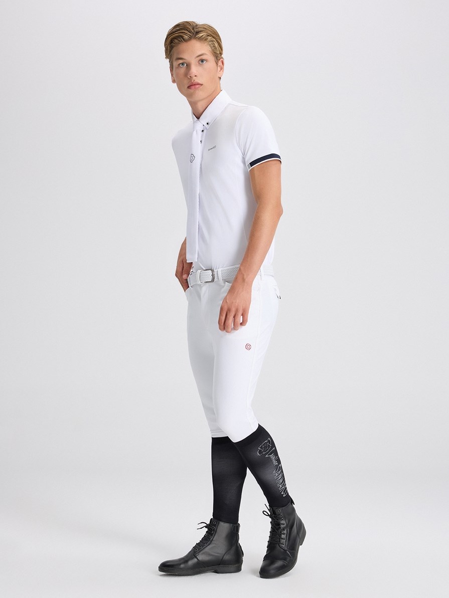 LEONARDO-W WHITE MEN'S KNEE GRIP PRO WINTER BREECHES 