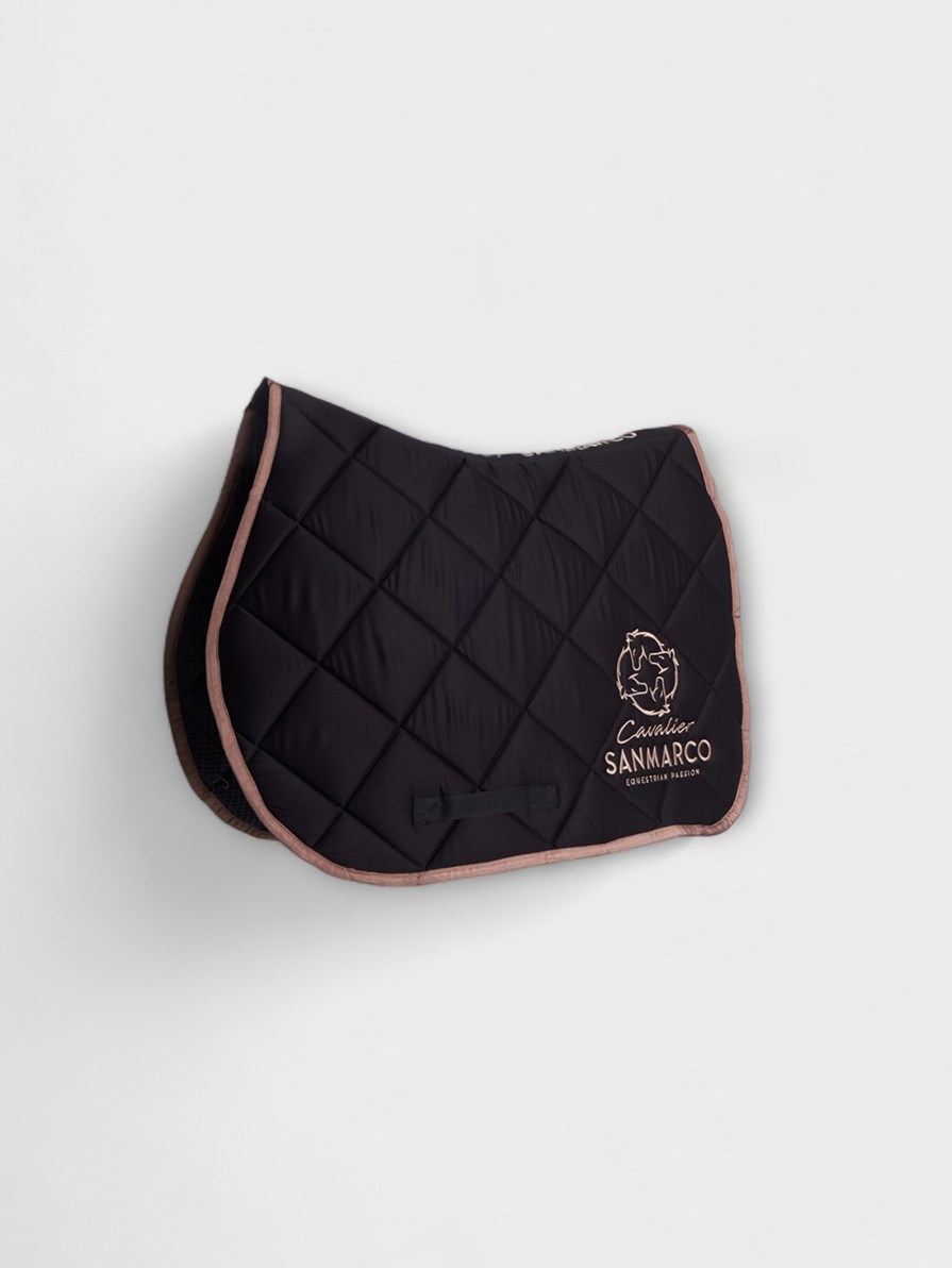 LONDON BLACK/ROSE GOLD DIAMOND SADDLE PAD