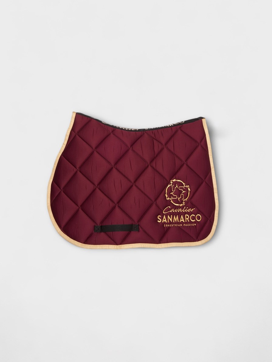 LONDON BORDEAUX/GOLD DIAMOND SADDLE PAD