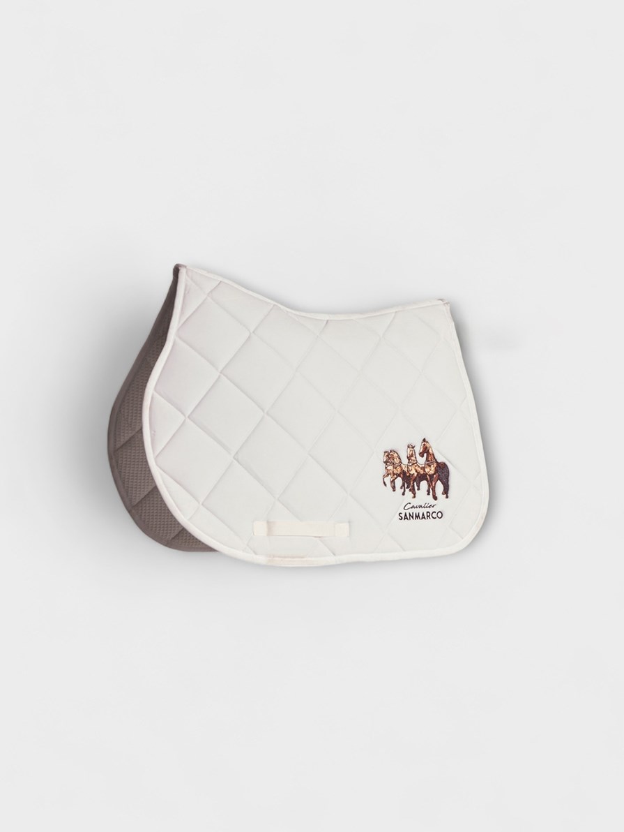 LONDON-H WHITE HERITAGE DIAMOND SADDLE PAD