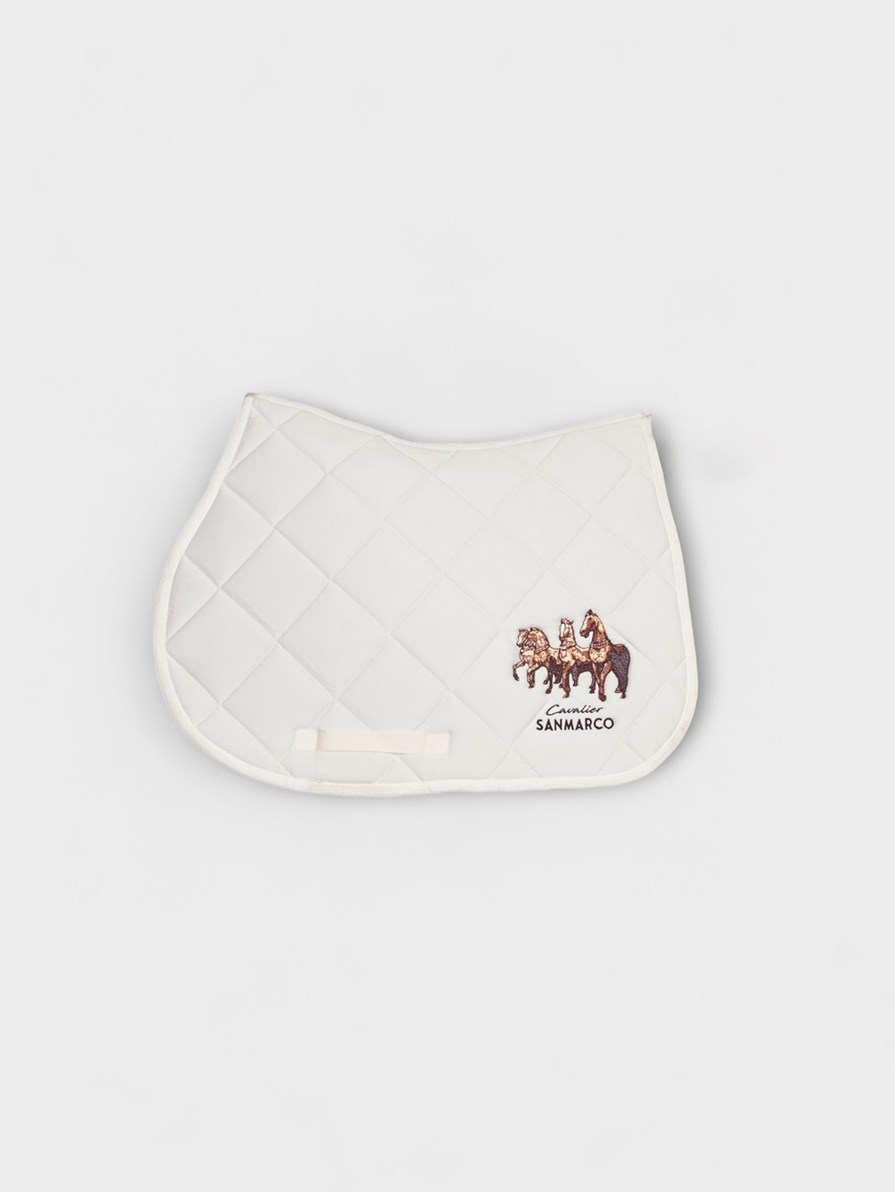LONDON-H WHITE HERITAGE DIAMOND SADDLE PAD