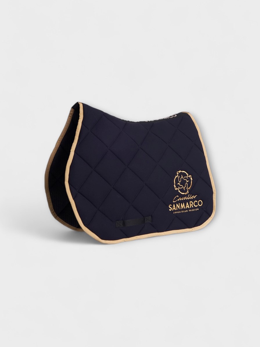 LONDON NAVY/GOLD DIAMOND SADDLE PAD 