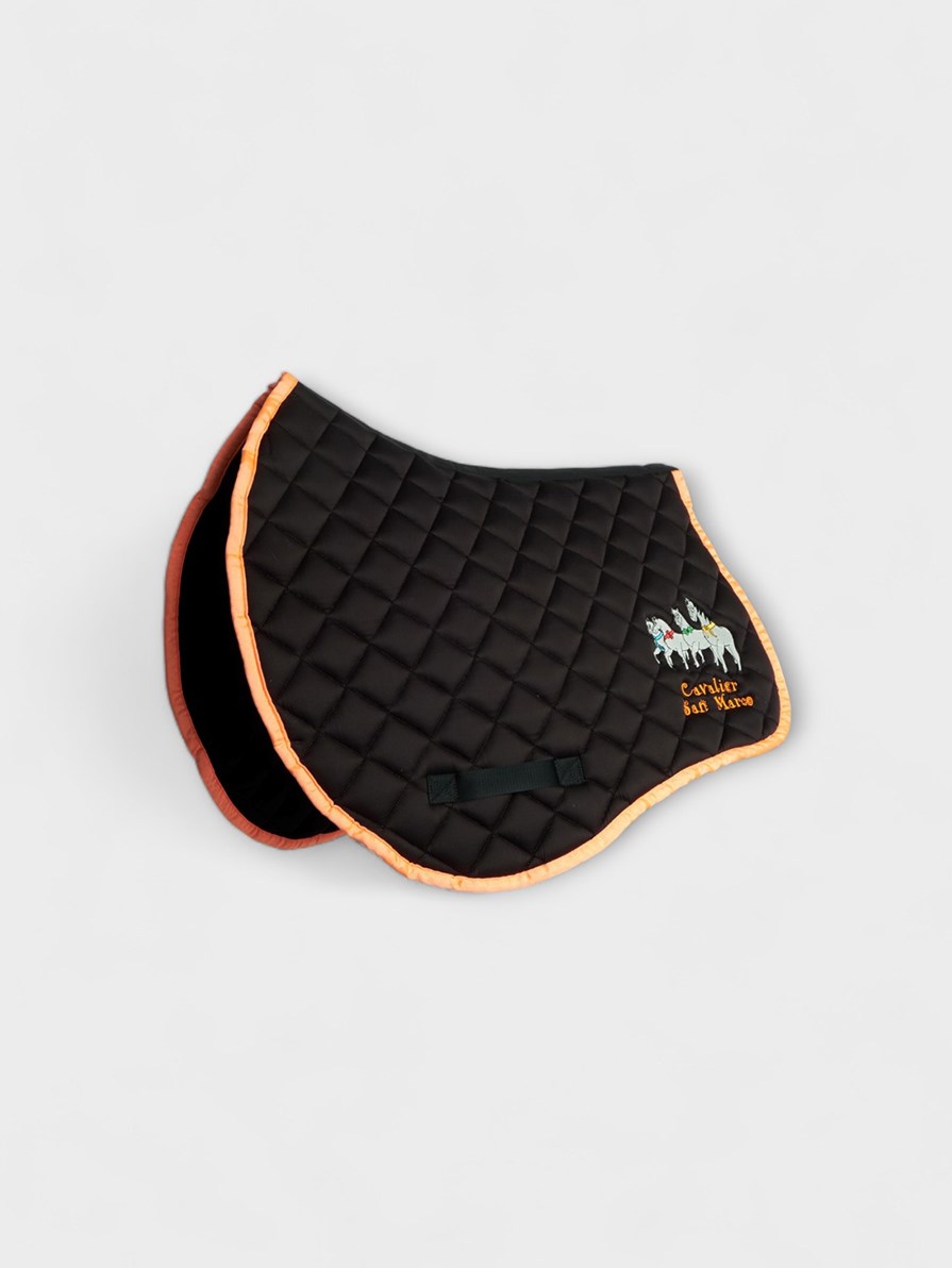 LONDON-P BLACK/GOLD DIAMOND SADDLE PAD