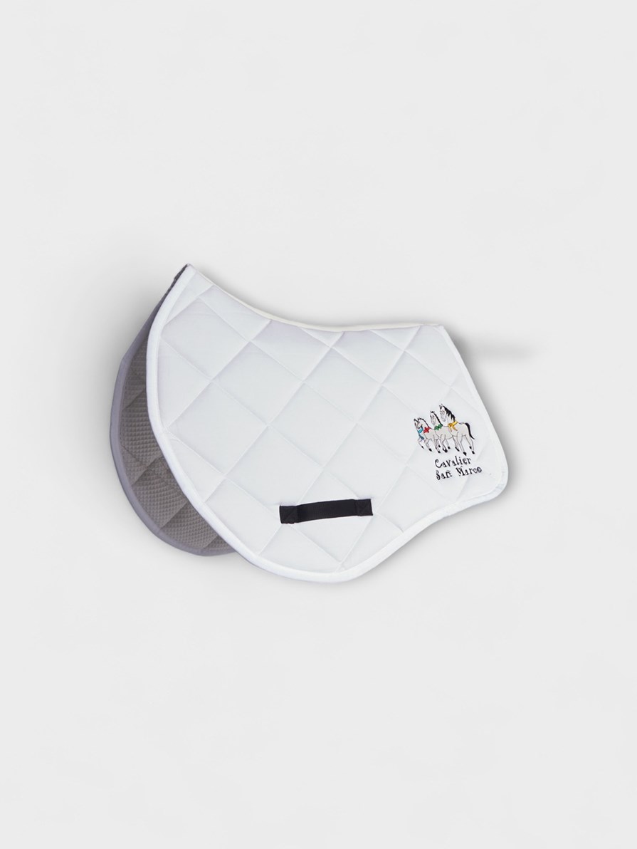 LONDON-P WHITE PONY -  DIAMOND SADDLE PAD
