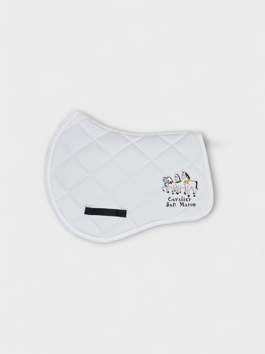 LONDON-P WHITE PONY -  DIAMOND SADDLE PAD