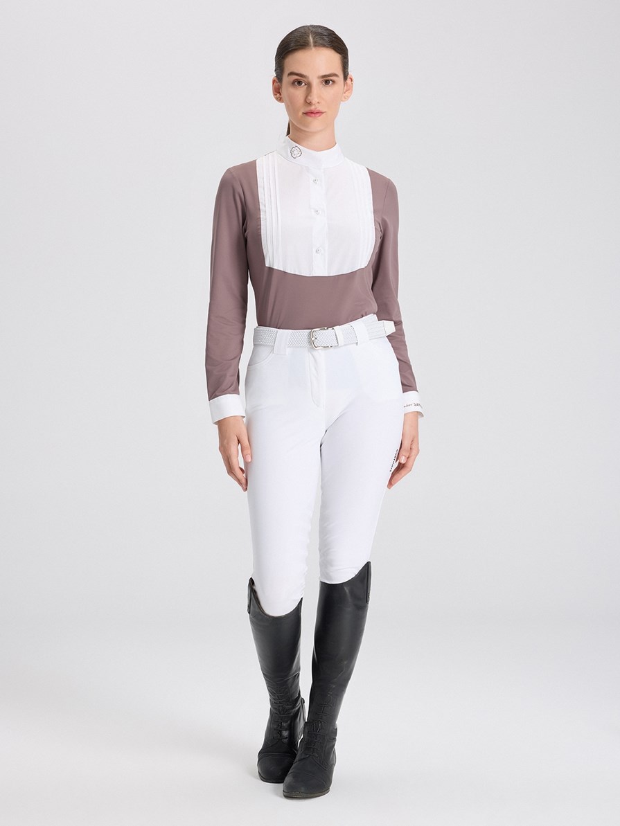 MARCELA MINK/WHITE WOMEN'S COMPETITION SHIRT BIB PANEL