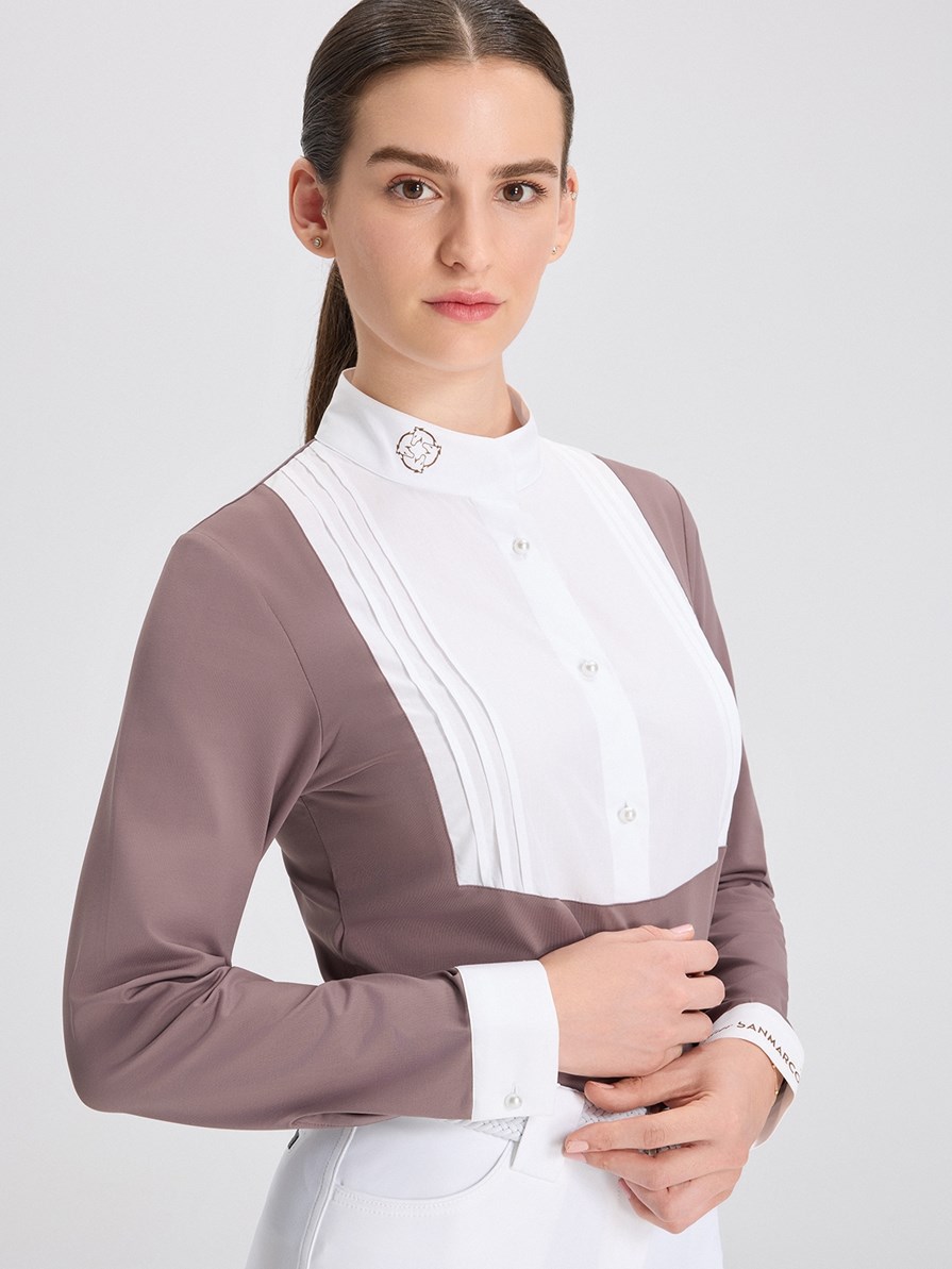 MARCELA MINK/WHITE WOMEN'S COMPETITION SHIRT BIB PANEL