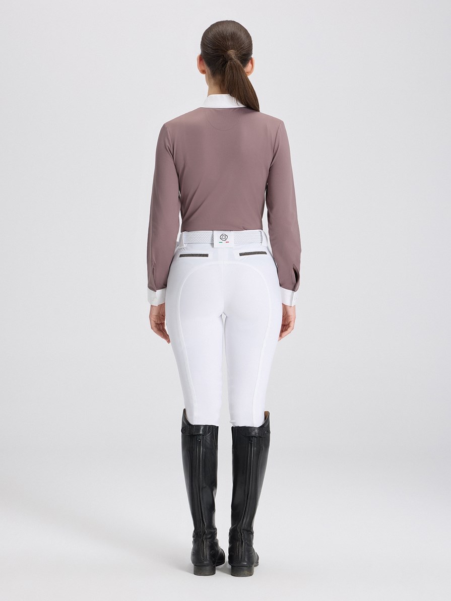 MARCELA MINK/WHITE WOMEN'S COMPETITION SHIRT BIB PANEL