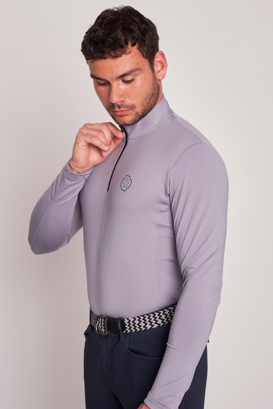 MAGLIETTA M/L  UOMO QUARTER ZIP   -   MEN   LIGHT GRAY/LIGHT GRAY