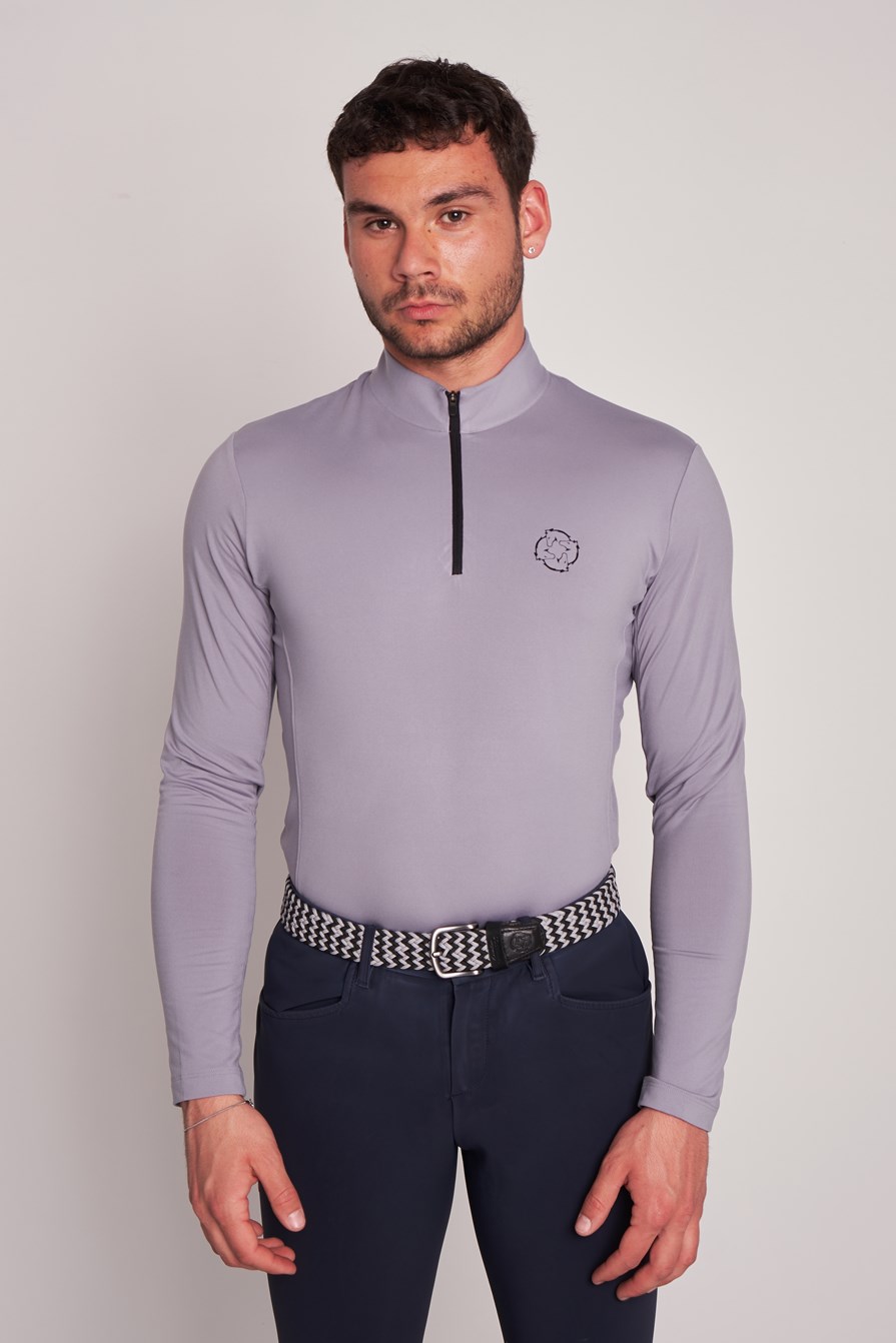 MAGLIETTA M/L  UOMO QUARTER ZIP   -   MEN   LIGHT GRAY/LIGHT GRAY