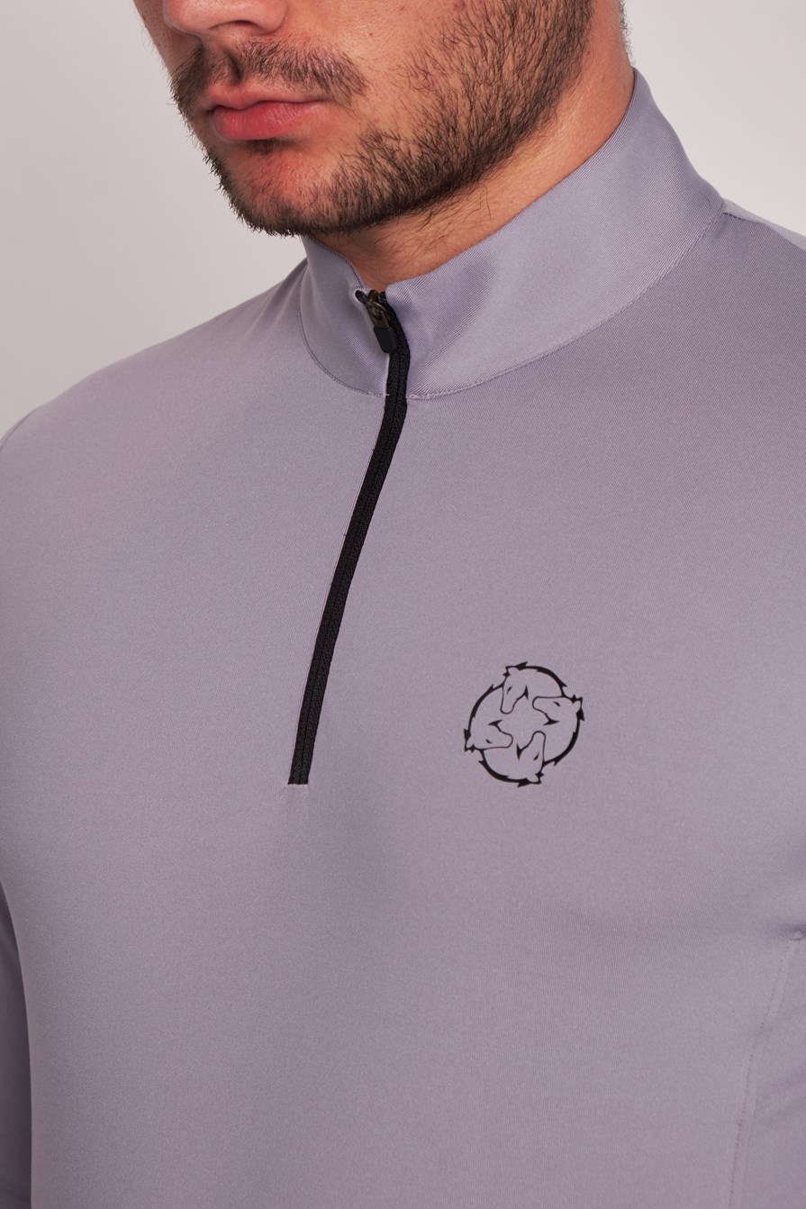 MAGLIETTA M/L  UOMO QUARTER ZIP   -   MEN   LIGHT GRAY/LIGHT GRAY