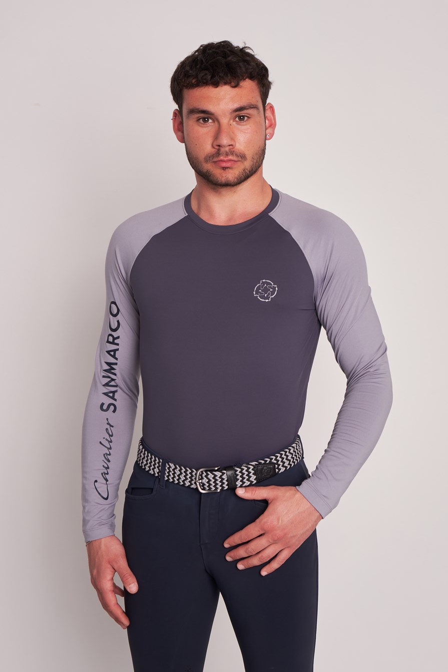 MAGLIETTA M/L DA UOMO   -   MEN   DARK GRAY/LIGHT GRAY