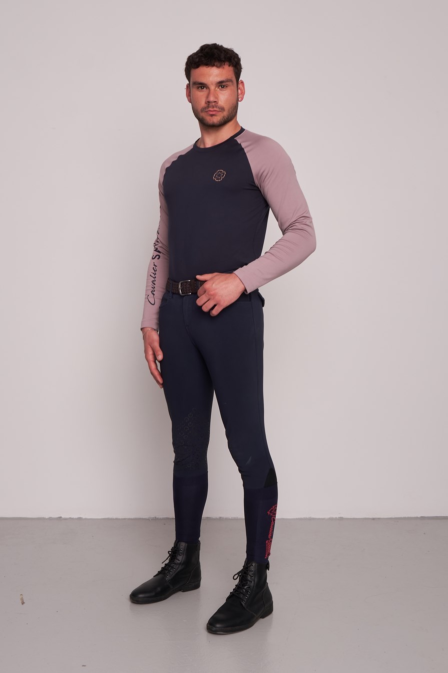 MAGLIETTA M/L DA UOMO   -   MEN   NAVY/BEIGE