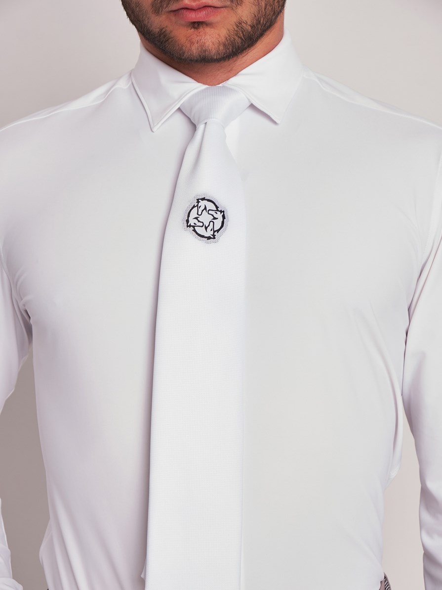 MILANO WHITE MEN'S COMPETITION SHIRT LONG SLEEVE SPREAD COLLAR