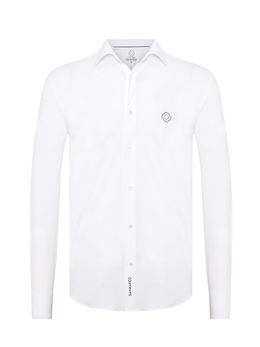 MILANO WHITE MEN'S COMPETITION SHIRT LONG SLEEVE SPREAD COLLAR