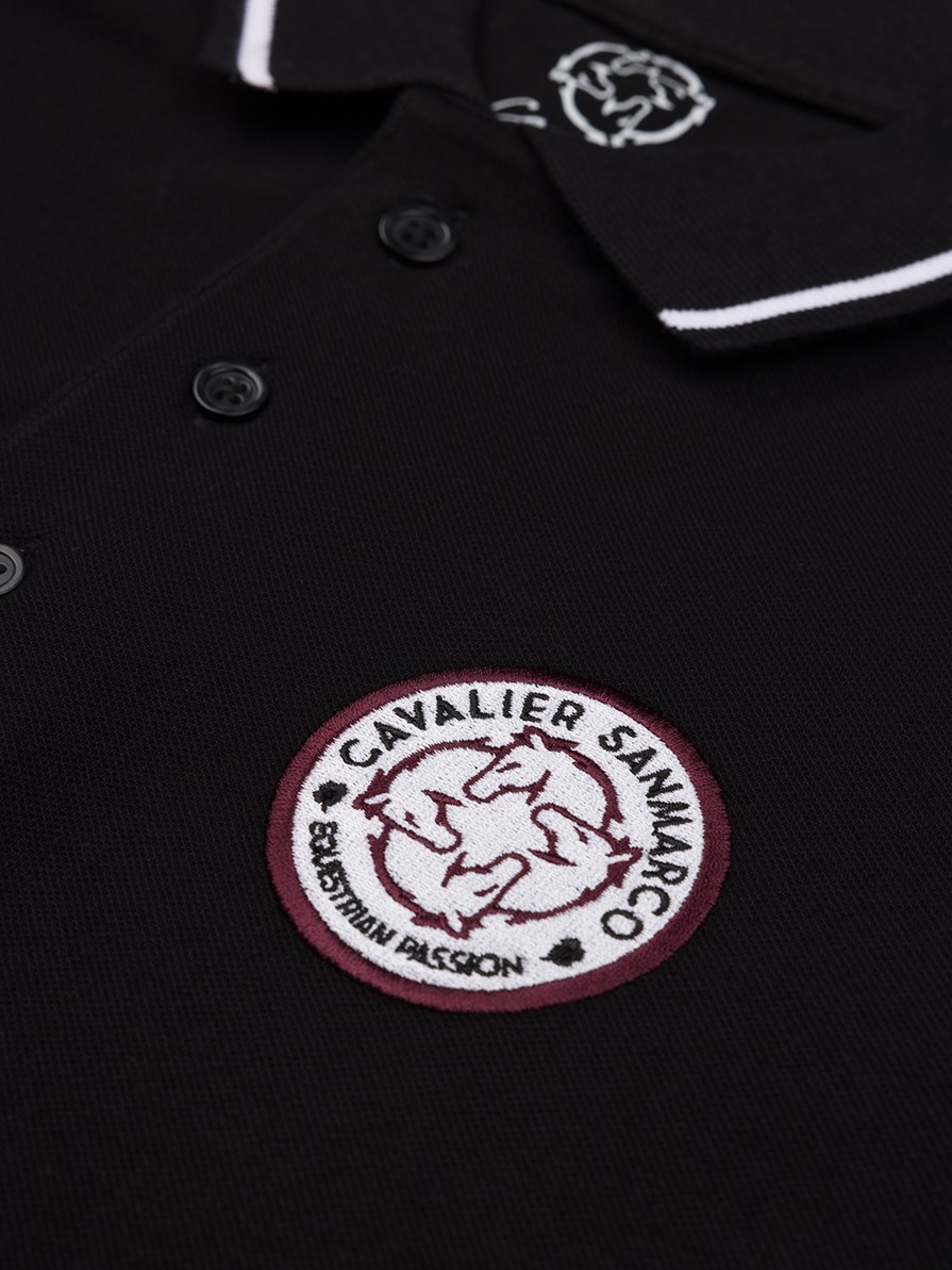 MONTANA BLACK/WHITE MEN'S SOFT TRAINING POLO SHORT SLEEVE