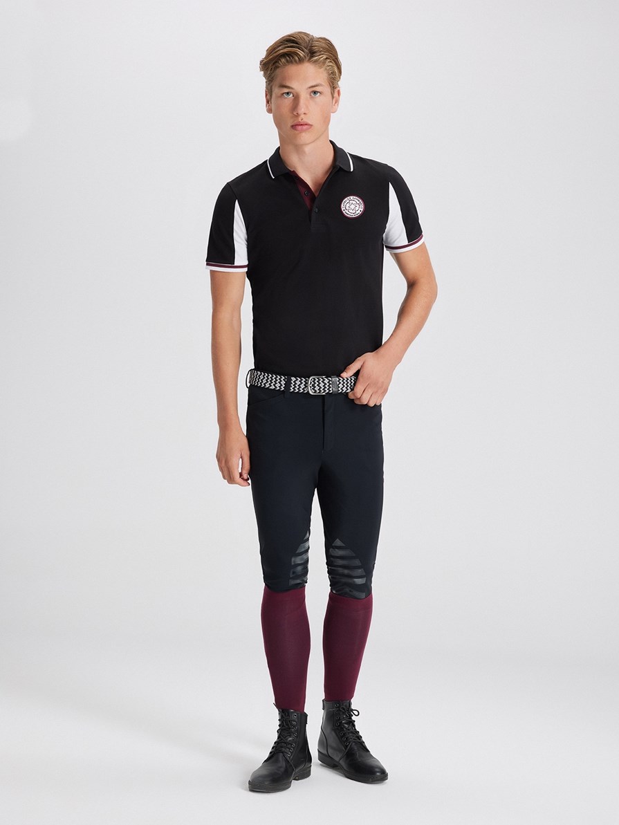 MONTANA BLACK/WHITE MEN'S SOFT TRAINING POLO SHORT SLEEVE