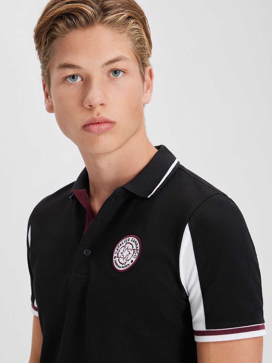 MONTANA BLACK/WHITE MEN'S SOFT TRAINING POLO SHORT SLEEVE