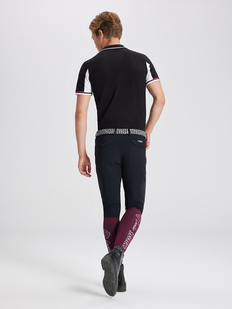 MONTANA BLACK/WHITE MEN'S SOFT TRAINING POLO SHORT SLEEVE