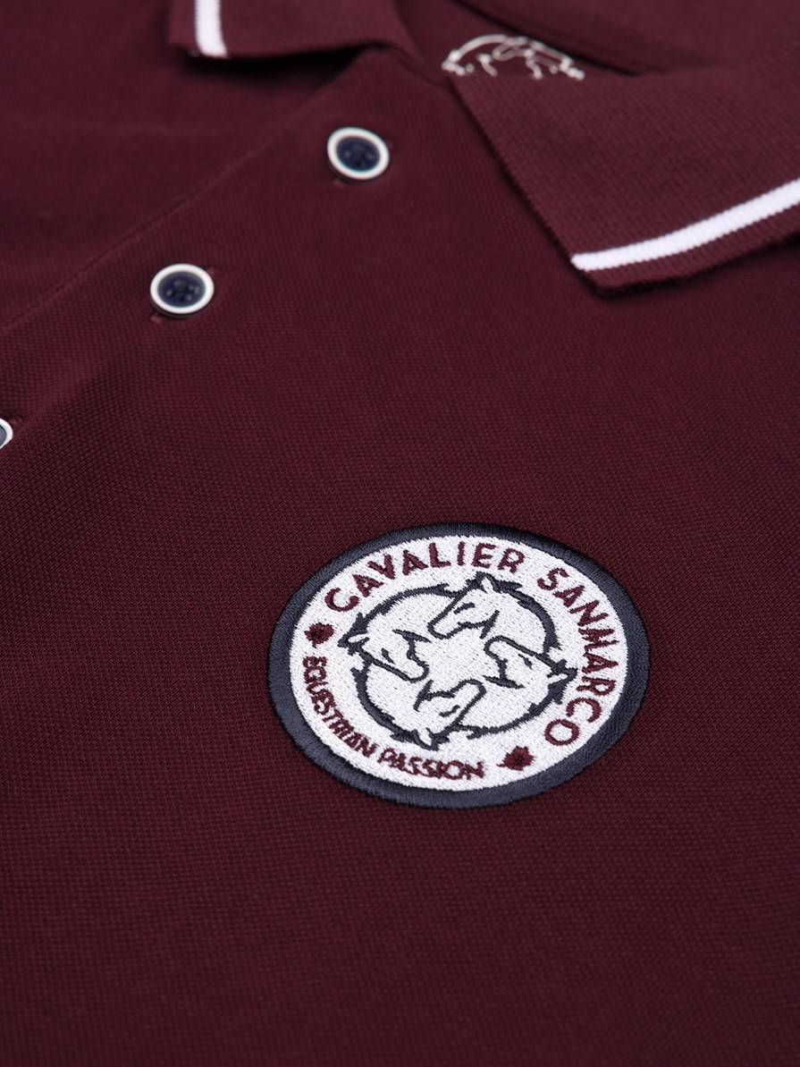 MONTANA BORDEAUX/WHITE MEN'S SOFT TRAINING POLO SHORT SLEEVE