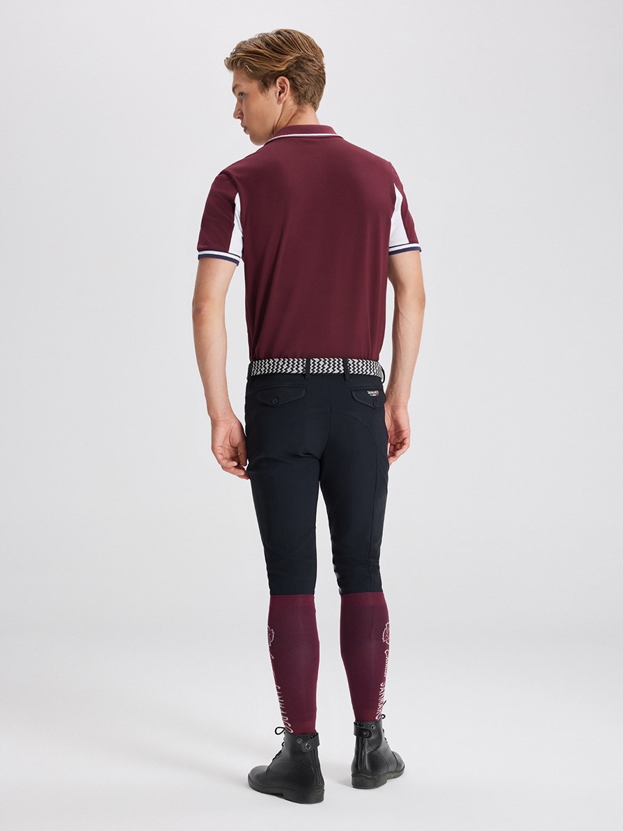 MONTANA BORDEAUX/WHITE MEN'S SOFT TRAINING POLO SHORT SLEEVE