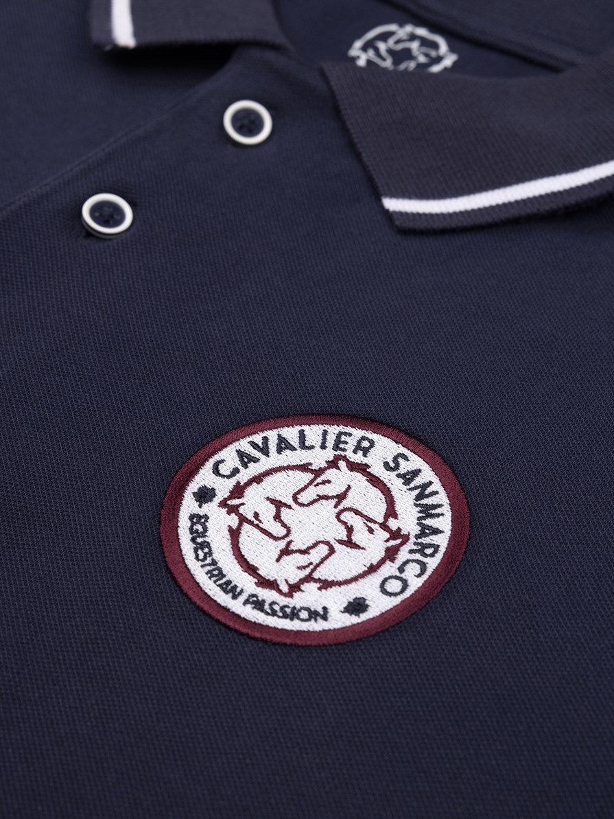 MONTANA NAVY/WHITE MEN'S SOFT TRAINING POLO SHORT SLEEVE