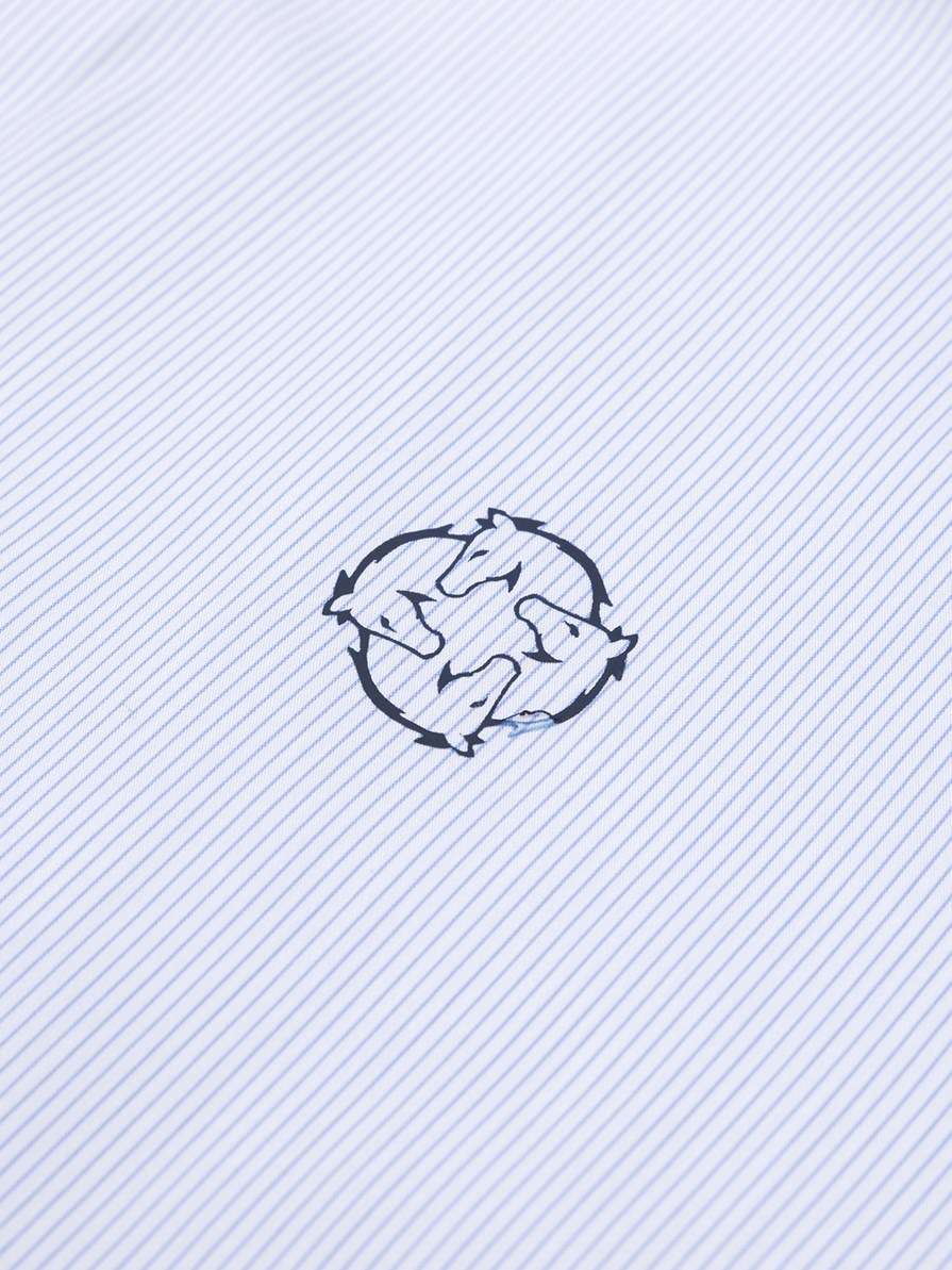 NAPOLI WHITE/BLUE CAMICIA DA CONCORSO PER UOMO MANICA LUNGA COLLO FRANCESE 