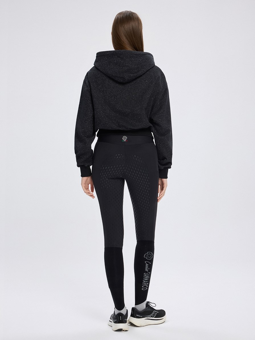 OLBIA BLACK/SILVER WOMEN'S CROP HOODIE
