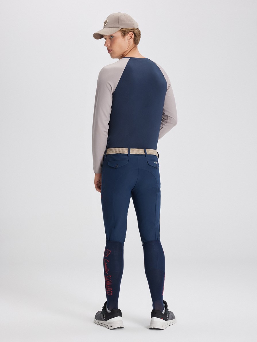 OSLO NAVY/BEIGE MAGLIETTA MANICA LUNGA DA UOMO