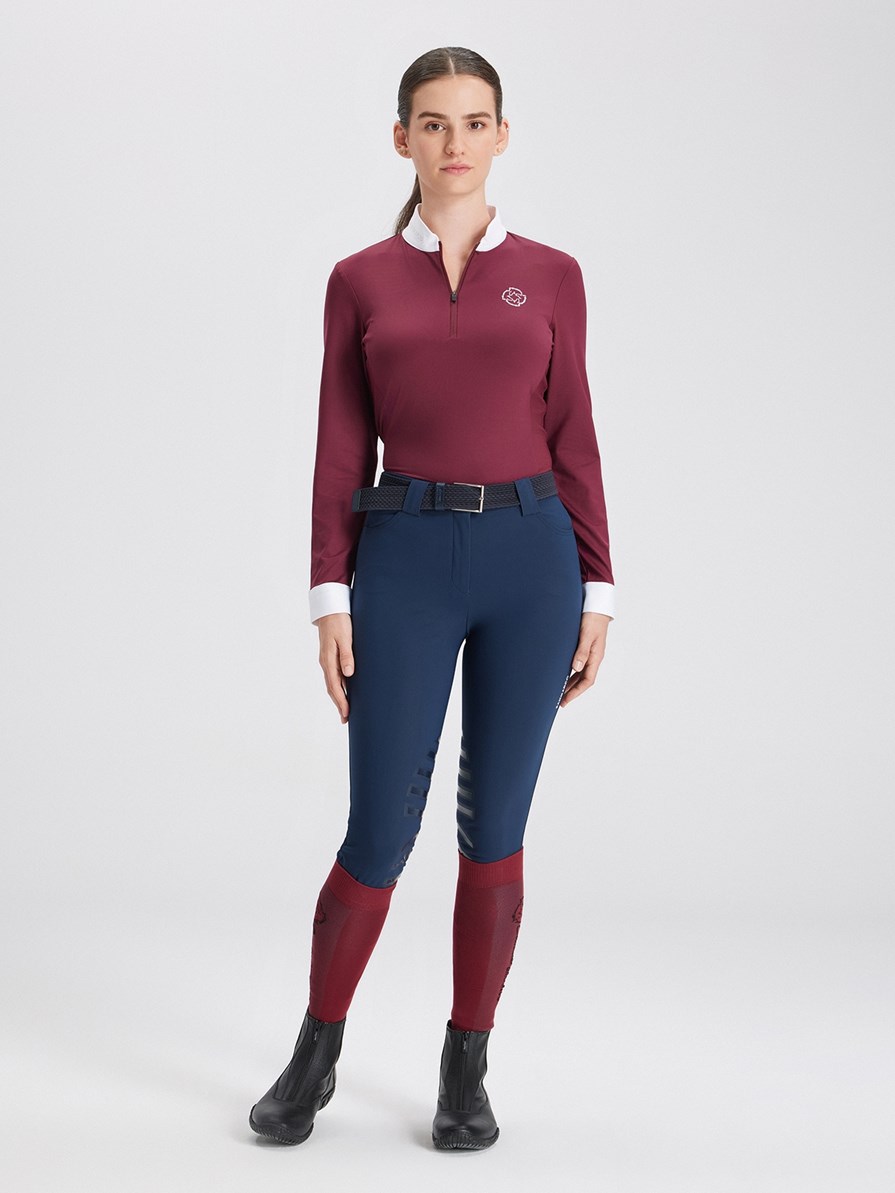 PAOLA BORDEAUX POLO DA CONCORSO DONNA MANICA LUNGA
