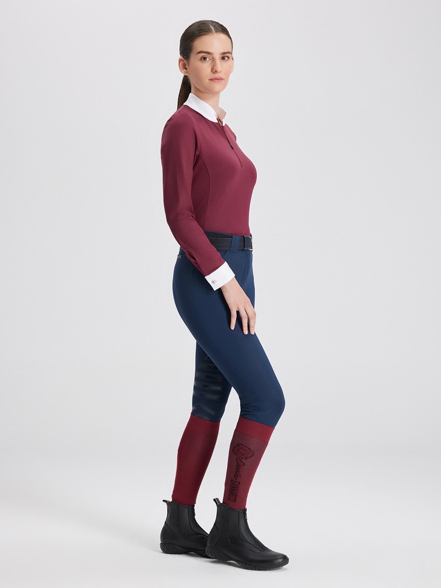 PAOLA BORDEAUX WOMEN'S COMPETITION POLO LONG SLEEVE 