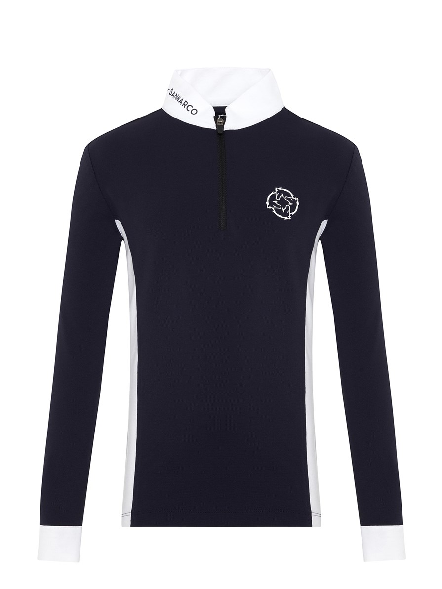 PAOLA-JR NAVY/WHITE POLO DA CONCORSO RAGAZZA MANICA LUNGA