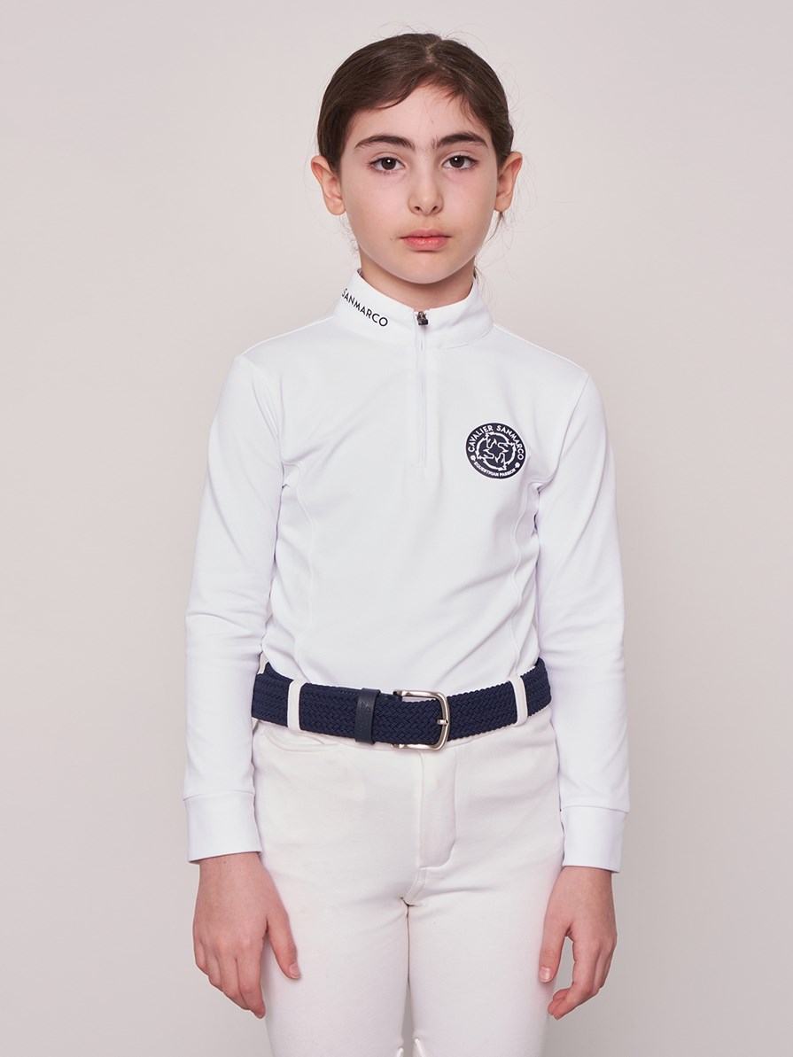 PAOLA-JR WHITE KIZ ÇOCUK UZUN KOL YARIŞMA POLO