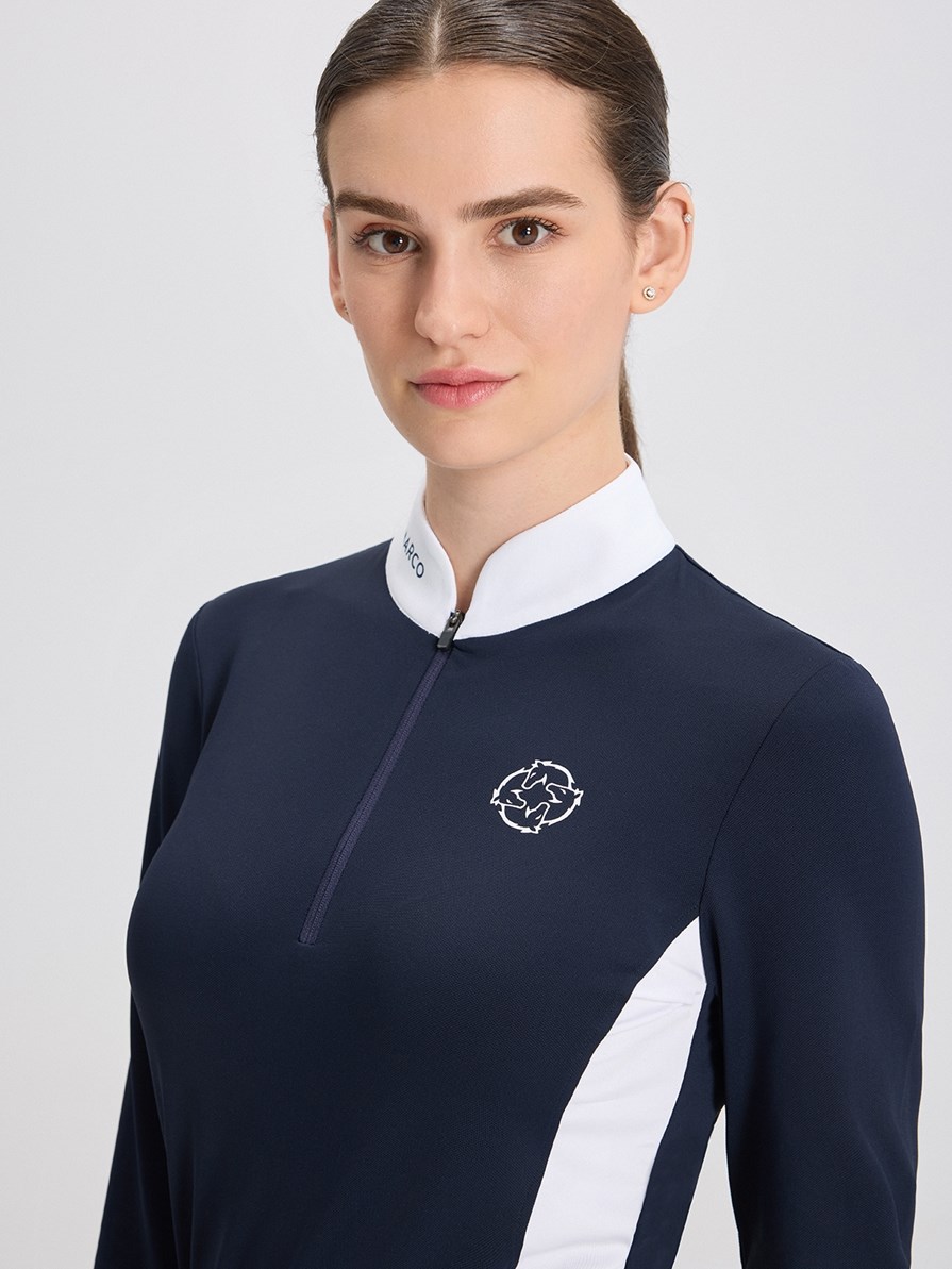 PAOLA NAVY/WHITE POLO DA CONCORSO DONNA MANICA LUNGA