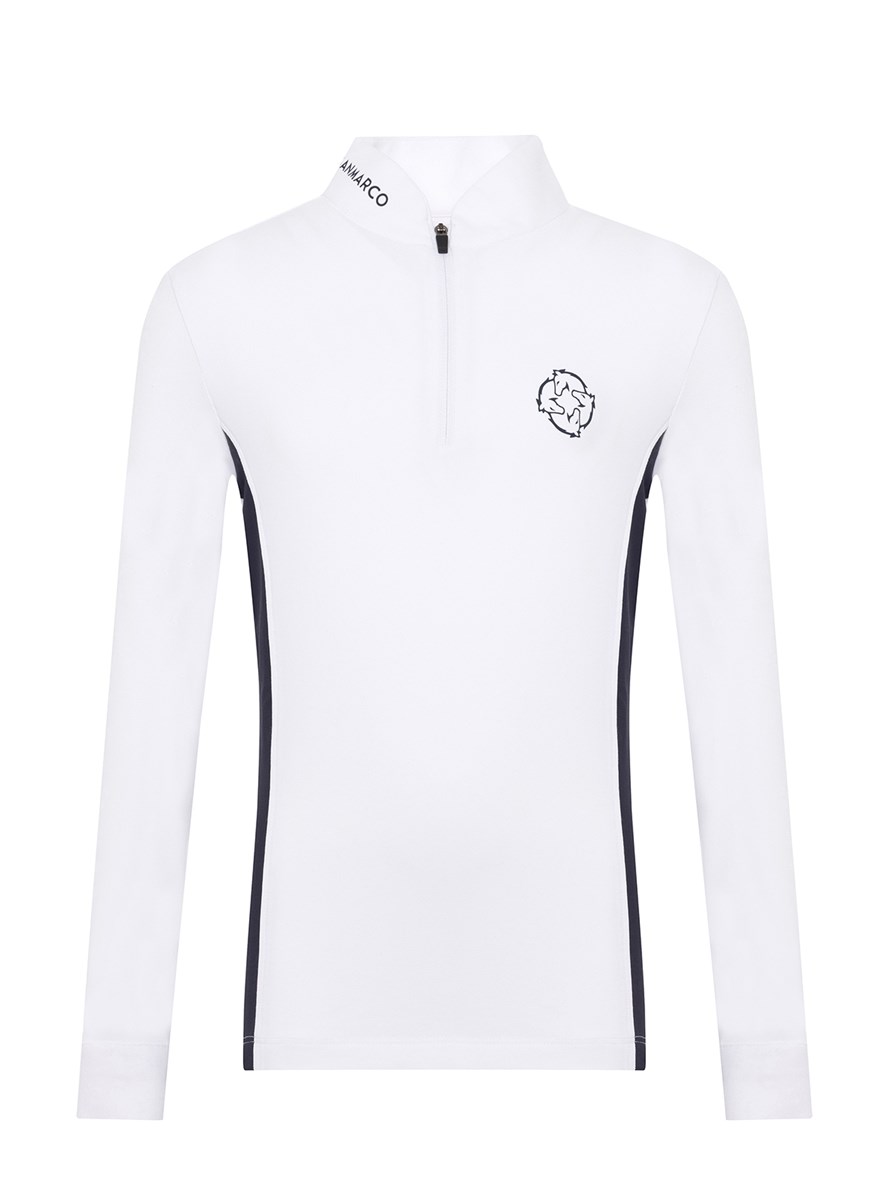 PAOLA WHITE/NAVY POLO DA CONCORSO DONNA MANICA LUNGA